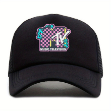 1pc Unisex Fabric Sunshade Breathable Adjustable Casual Baseball Cap With Cartoon Print For Outdoor Sport