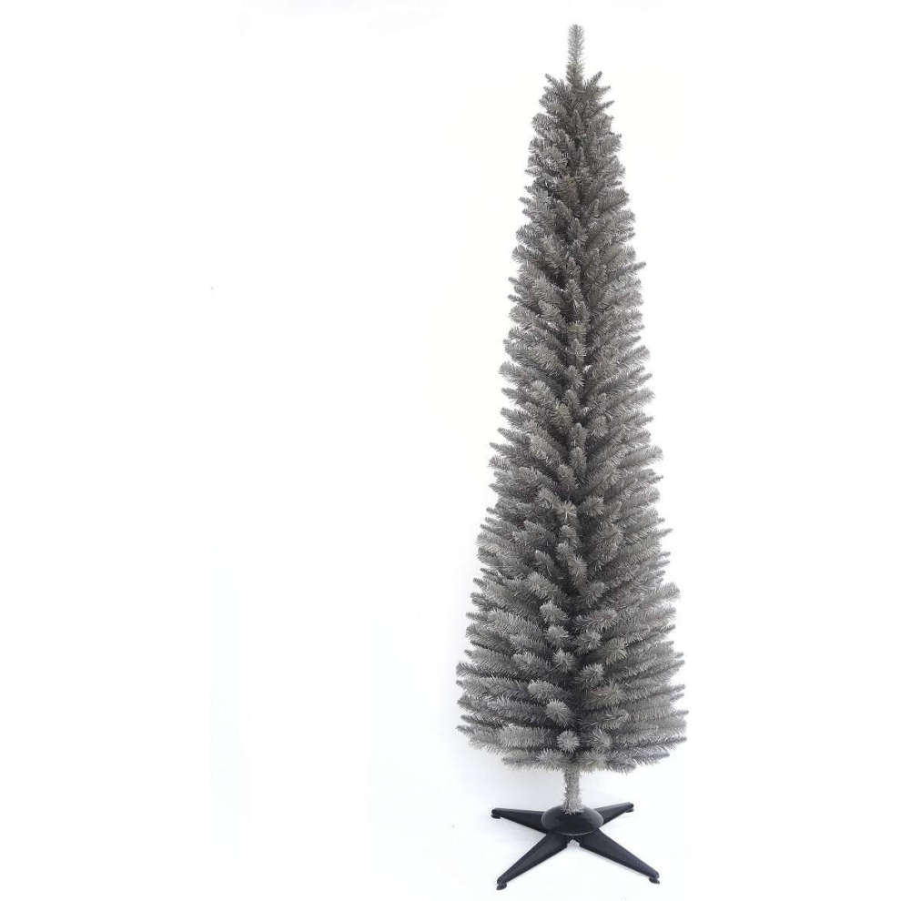 Not,Specified Slim Pencil Pine Grey Artificial Christmas Tree 7Ft