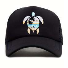 1pc Unisex Sunshade Breathable Adjustable Casual Baseball Cap With Beach Pattern For Outdoor Sport