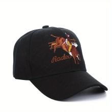 1pc Unisex Sunshade Breathable Adjustable Casual Baseball Cap With Rodeo Embroidery For Outdoor Sport