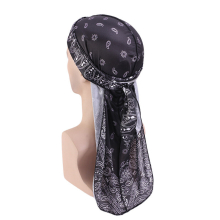 1pc Cashew Flower Print Simulated Silk Streamer Pirate Hat Cape Turban Hat Silky Durag