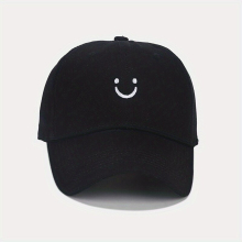 1pc Unisex Sunshade Breathable Adjustable Casual Baseball Cap With Smile Embroidery For Outdoor Sport