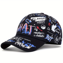 1pc Unisex Sunshade Breathable Adjustable Casual Baseball Cap With Graffiti For Spring Fall Summer
