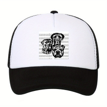 1pc Unisex Sunshade Breathable Adjustable Casual Baseball Cap With Dogs Head Pattern For Outdoor Fishering