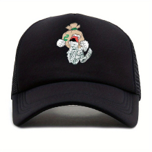 1pc Unisex Sunshade Breathable Adjustable Casual Baseball Cap With Cartoon Embroidery For Outdoor Sport