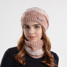 2pcs set Knitted Hat Scarf Set Winter Warm Earmuffs Men And Women With The Same Hat Scarf