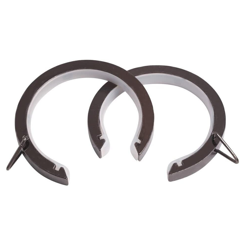 (Polished Graphite) 28mm Metal Bay Window Flat Lined Passing"C" Rings