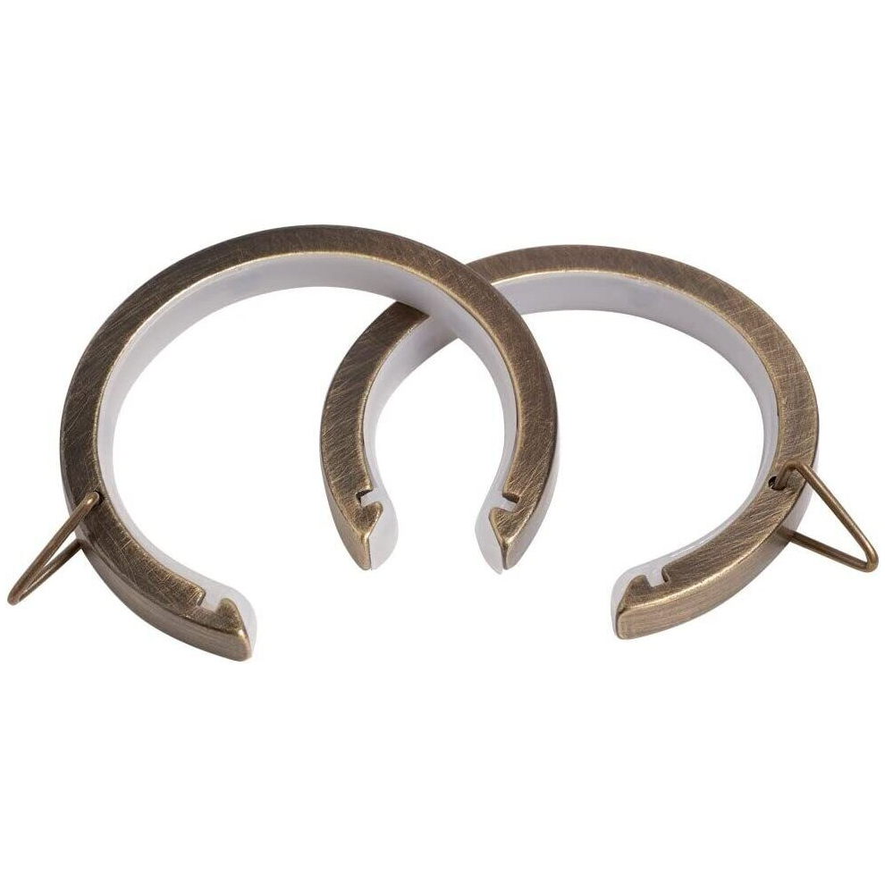 (Antique Brass) 28mm Metal Bay Window Flat Lined Passing"C" Rings