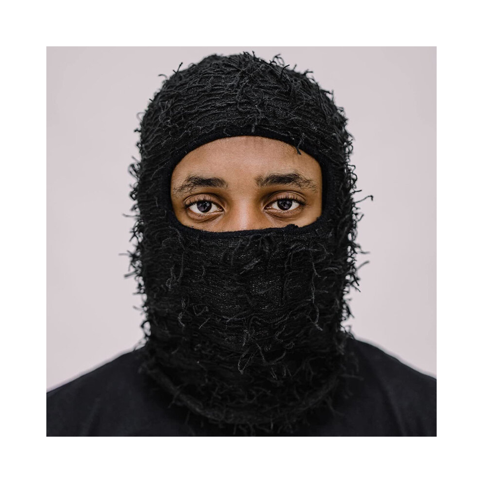 Balaclava Distressed Ski Mask Knitted Beanies Hats Skullies Elastic Cap Winter Warm Full Face Covered Mask Ski Hats Multicoloured 885675019737