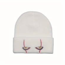 Autumn And Winter Warm Thickened Horror Clown Eyes Embroidered Knitted Hat Warm Pullover Hip Hop Hat Beanie