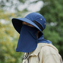 1pc Summer Outdoor Mask Wide Brim Fisherman Hat Sunshade Hat Detachable Mesh Mask Large Edge Sunshade Cycling And Mountaineering Hat Outdoor Fishing U