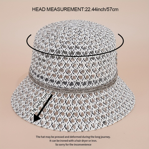 1pc Versatile Glamorous Womens Summer Sunshade Net Bucket Hat 2