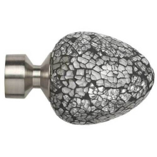 (Satin Silver) 28mm Alexia Curtain Pole Finials Pack of 2
