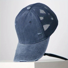 Vintage Distressed Washed Cap Summer Mesh Breathable Glossy Board Hat Sports Baseball Cap Visor Hat For Boys And Girls