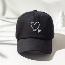 1pc Unisex Sunshade Breathable Adjustable Casual Baseball Cap With Love Embroidery For Outdoor Sport