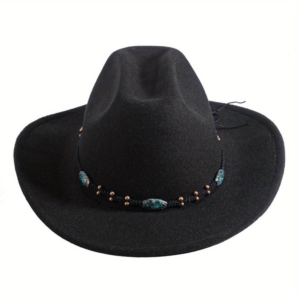 Cowboy Hat Wool Cowboy Hat Solid Cowboy Style Sheep Felt Hat
