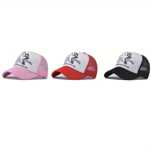 Star & Bear Graphic Print Mesh Baseball Cap 1