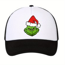 Unisex Hip Hop Print Baseball Cap Trucker Cap Breathable Mesh Sun Protection Sunshade Hat For Outdoor Sports