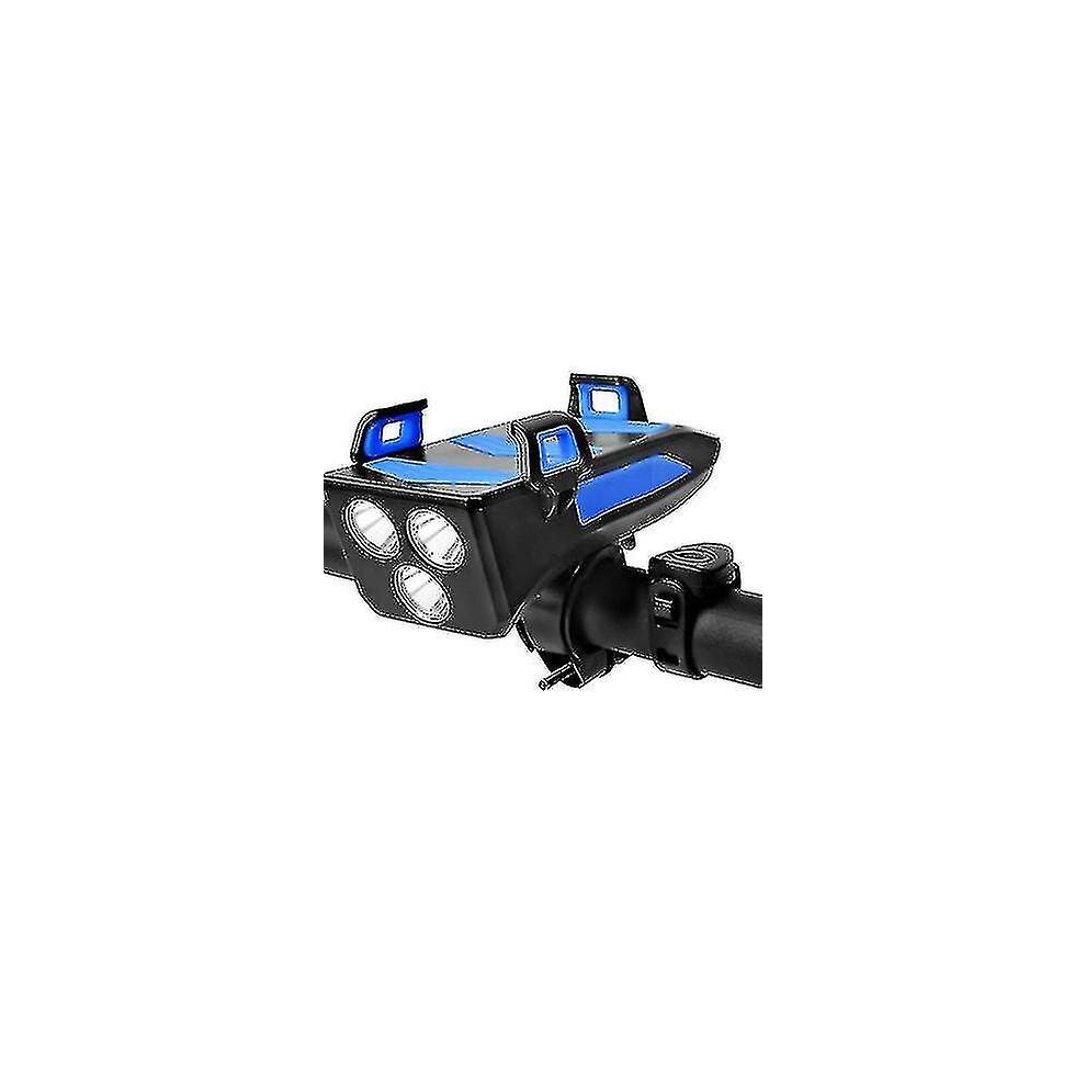 (, 2000Mah) 4 In 1 Waterproof Bicycle Bike Phone Holder, Cycle Bell, Mobile Phone Power Bank Blue/Light 9363541214451
