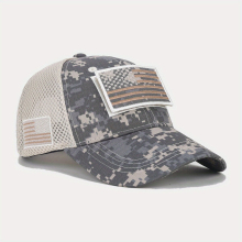 1pc American Flag Camouflage Stitching Mesh Breathable Baseball Cap Mens And Womens Outdoor Sports Sunshade Sunscreen Peaked Cap
