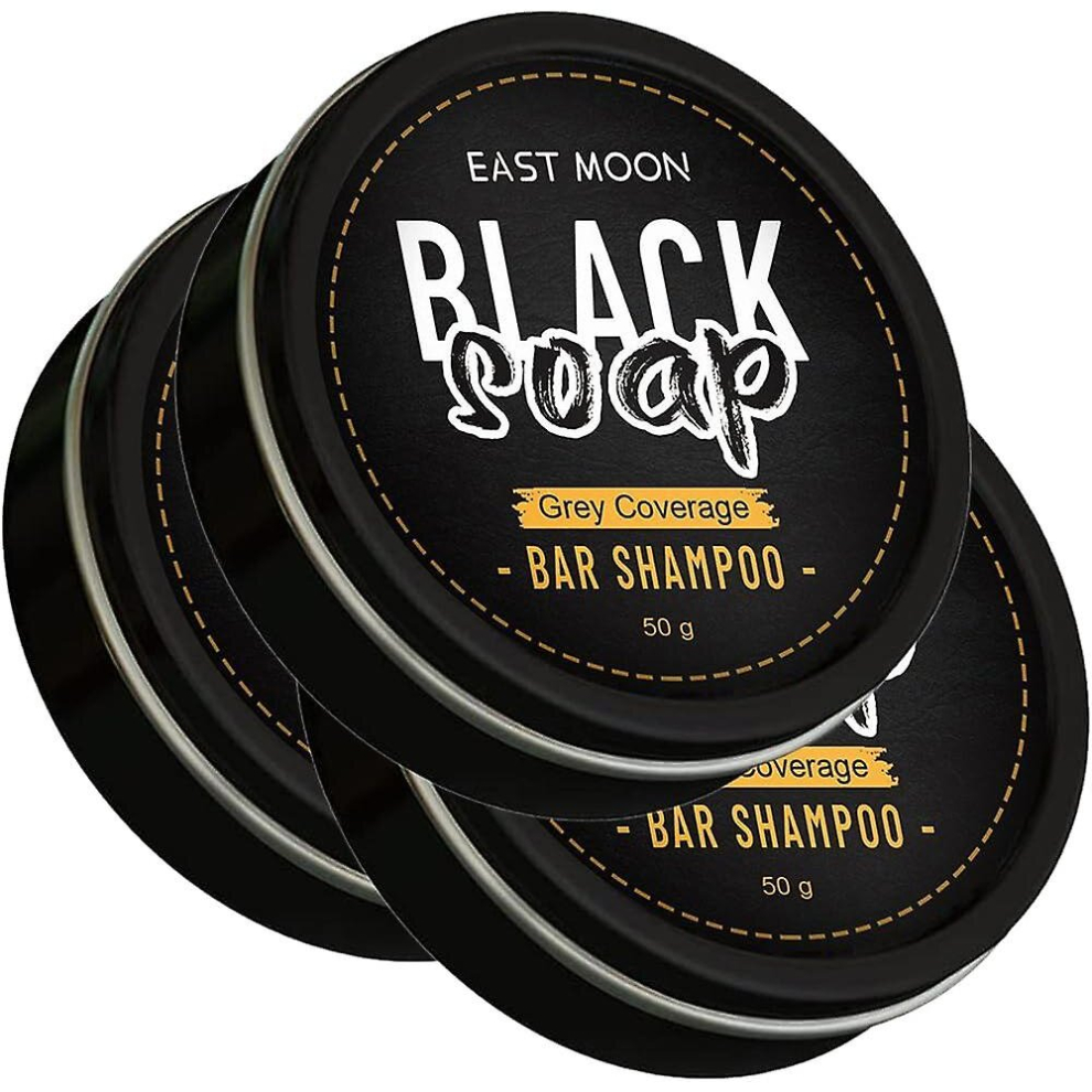 3X Coverage Bar Shampoo Hair Darkening Soap For Hair Cover Grey/Black