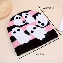 1pc Fashionable Ear Protection And Windproof Sport Knit Beanie Hat With Pirate Skull Pattern For Men And Women