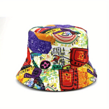 1pc Versatile Bucket Hat With Personalized Print Double sided Sun Hat For Men Women Daily Shopping