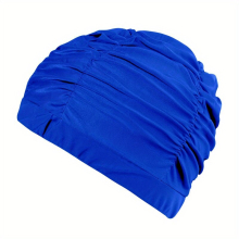Ruched Solid Swimming Cap Elastic Nylon Shower Batch Cap Casual Swimming Hats For Women