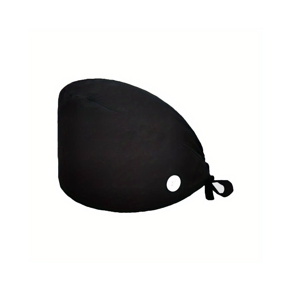Solid Work Caps With Sweatband & Buttons Unisex Nurse Cap Casual Scrub Cap Working Hats 885675055575