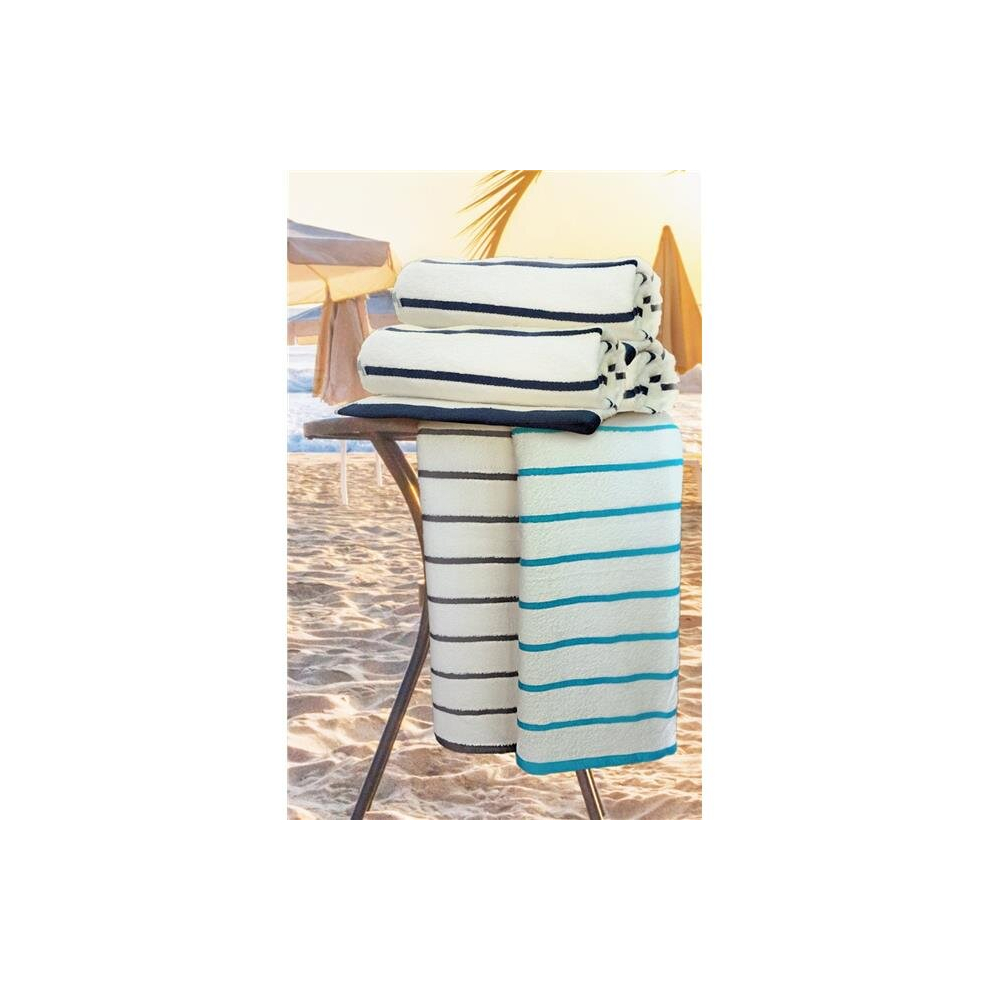 Rifz Textiles GPHCC30601250 Rifz GPH Collection Horizontal Stripes Pool Towels Charcoal Stripes size 30&apos;X60&apos; 6 PK-image-OPC-PCMVNXH-NEW