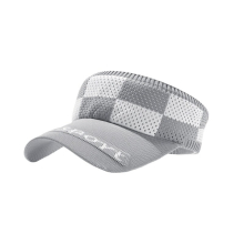 Checkerboard Knitted Visor Hat Block Ponytail UV Protection Sun Hat Women Golf Baseball Cap Breathable Travel Beach Hats