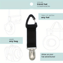 1pc Solid Fabric Hat Clip Portable Travel Straw Hat Clip Outdoor Hat Companion Accessories Bag Clip