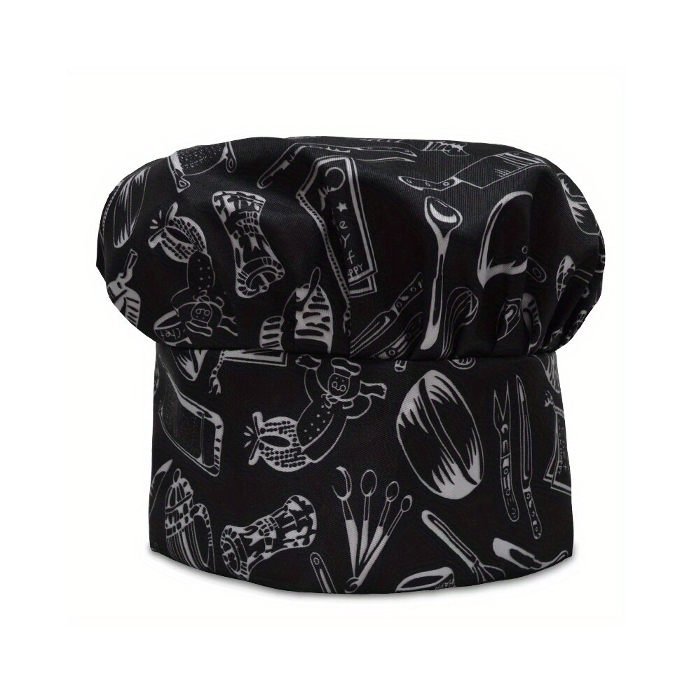 Print Chef Hat For Adult Solid Chef Cap Adjustable Kitchen Cooking Hat For Work 885675062870