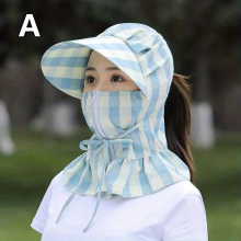 Full Cover Summer Sun Hat Fan Visor Hat Outdoor Riding Cycling Windproof Sun Hat For Women