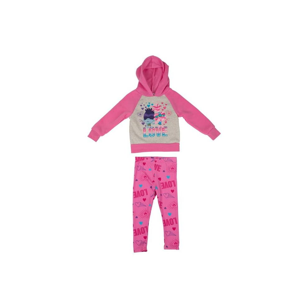 Trolls 866341-toddler4t Pink Poppy & Branch Toddler Fleece Jacket Set, Toddler 4T - 2 Piece