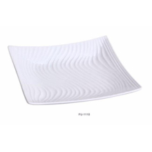 Yanco FU-1110 10.5 in. Fuji Porcelain Square Plate, Bone White - Pack of 12