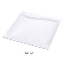 Yanco SW-107 7 in. Porcelain Square Plate, Bone White - Pack of 36