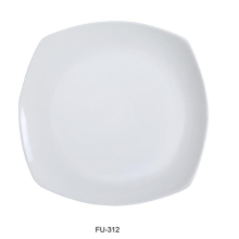 Yanco FU-312 12 in. Fuji Porcelain Square Flat Plate, Bone White - Pack of 12