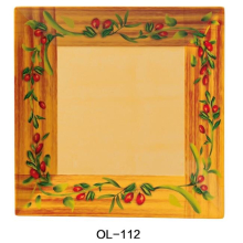 Yanco OL-112 12 in. Square Plate, Olive - Pack of 12