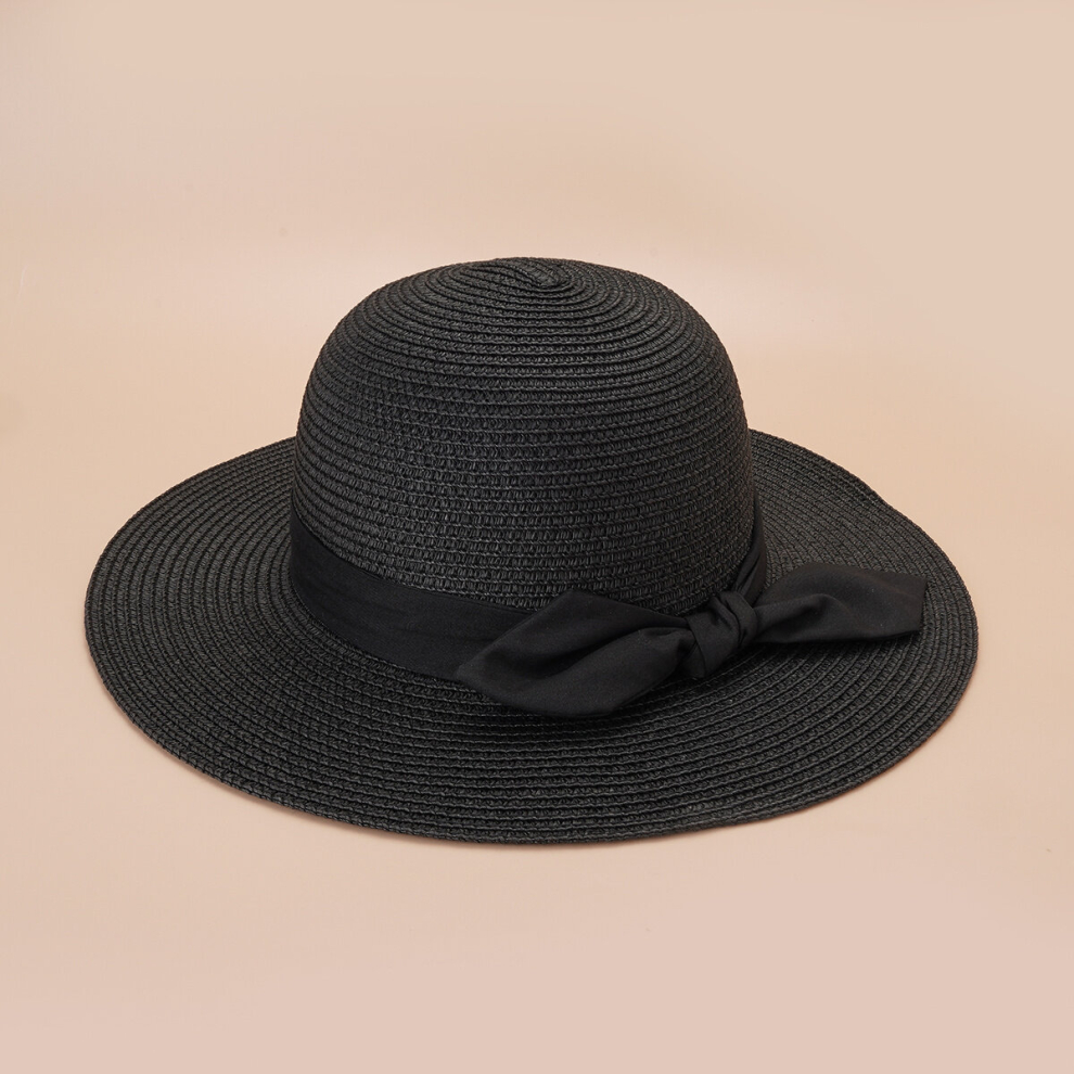 Version Mens And Womens Summer Straw Hat Travel Beach Hat Bow Sun Hat UV Protection All match-image-OPC-PCMVS75-NEW