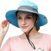 1pc Mesh Breathable Ponytail Sun Hat Lightweight UV Protection Bucket Hats Foldable Wide Brim Boonie Hats For Women Outdoor Fishing Hiking
