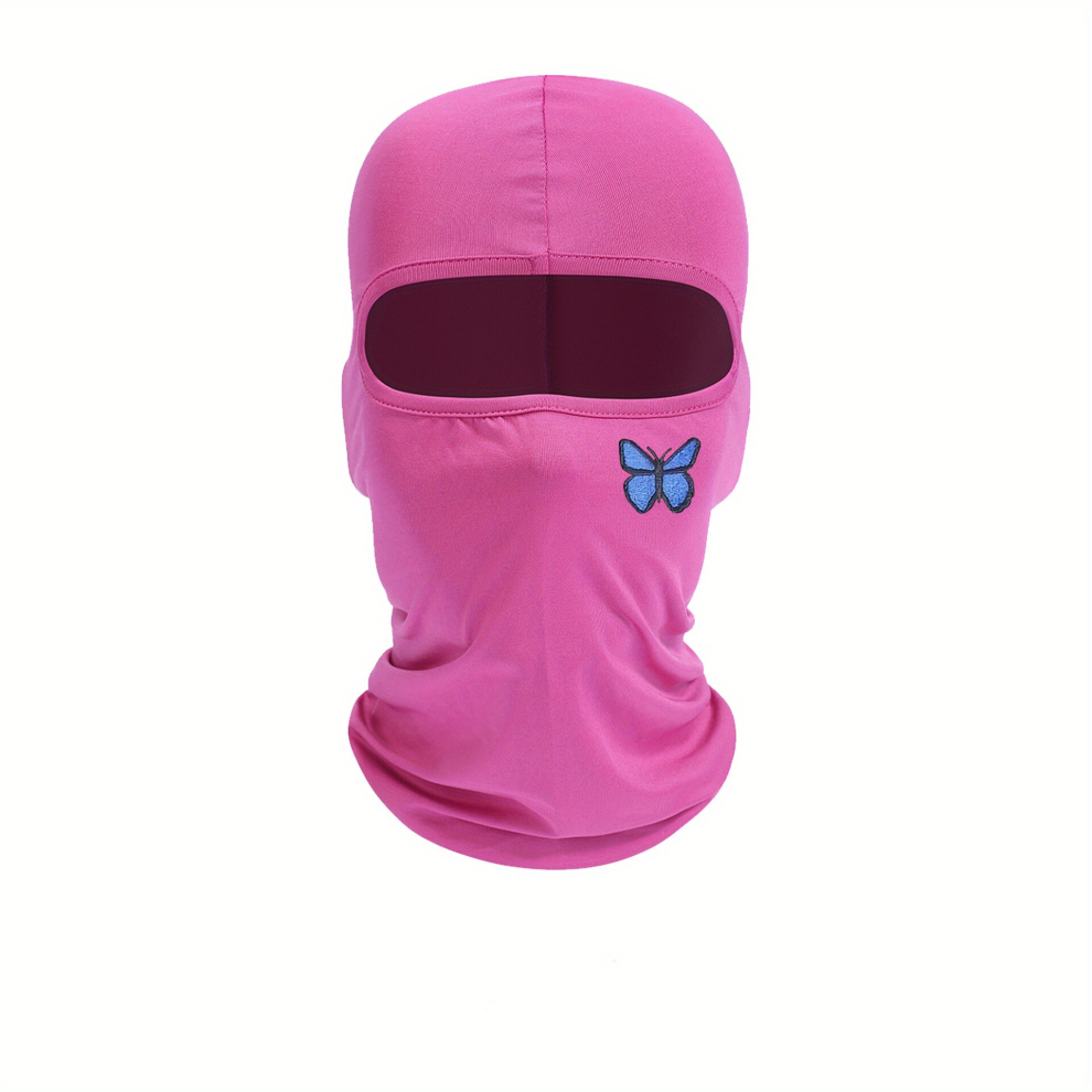 Butterfly Embroidery Balaclava Unisex Hip Hop Ski Mask Outdoor Sports Windproof Cycling Mask Elastic Headgear Full Cover Sunscreen Face Covering Multicoloured 885675094741