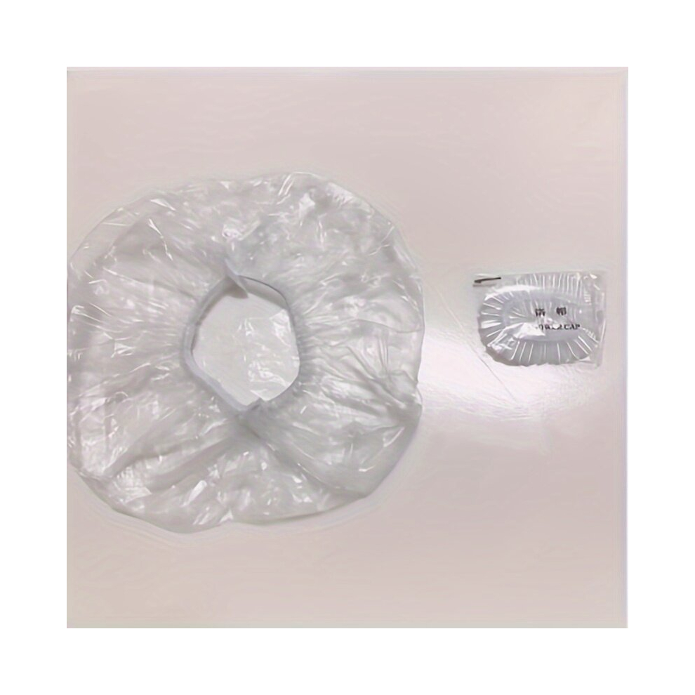 White 1 100Pcs Waterproof Disposable Shower Caps Barbershop Hotel Beauty Salon Hair Bath Caps Hair Caps