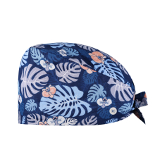 Adjustable Working Cap With Button And Sweatband Tie Back Bouffant Hats Printed One Size Man Unisex Fluffy Cap For Woman