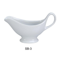 Yanco SB-3 3.5 oz Porcelain Sauce Boat, Super White Color - 7 x 2 x 2.15 in. Height - Pack of 36
