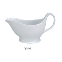 Yanco SB-8 8.5 oz Porcelain Sauce Boat, Super White - 8.25 x 2.5 x 3.25 in. - Pack of 24