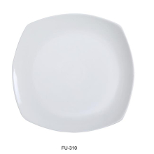 Yanco FU-310 10 in. Fuji Square Porcelain Flat Plate, Bone White - Pack of 24