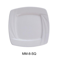 Yanco MM-8-SQ 8 in. Miami Porcelain Square Plate, Bone White - Pack of 36