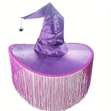 Gothic Tassel Witch Hat Vintage Halloween Party Masquerade Cosplay Costume Accessory For Adult