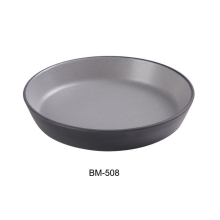 Yanco BM-508 8.5 x 1.75 in. Birmingham Melamine Dish, Gray & Black - 24 oz - Pack of 24